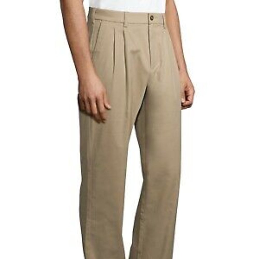 NEW George Size 40X30 Mens Pants Khaki Color Classic Fit Pleated Front.